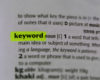 Image of the Keyword definition in the dictionary
