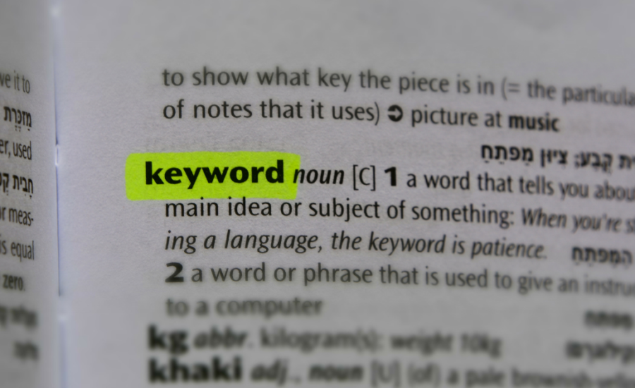 Image of the Keyword definition in the dictionary